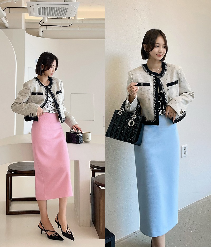 color tweed h skirt(2color)